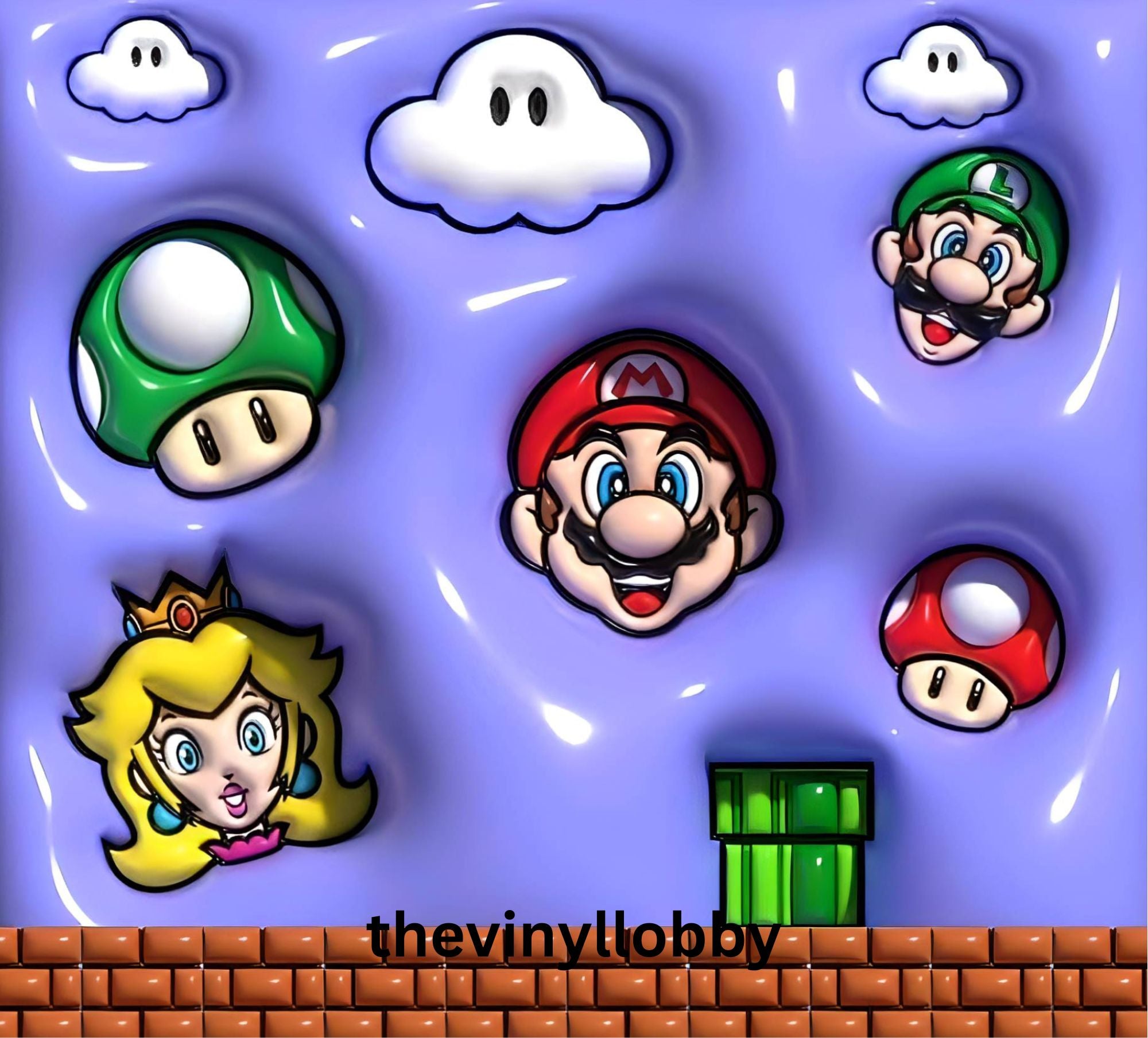 Vinyl and stickers window 3d super mario bros