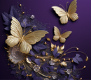 3D Sparkle Purple Gold Butterflies 20oz Skinny Tumbler Printed Paper