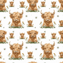 A4 Printed Sublimation Sheets - Daisy Highlander Cow