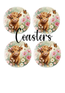 Round Coaster Sublimation Prints 4 Per Sheet - Highlander Field