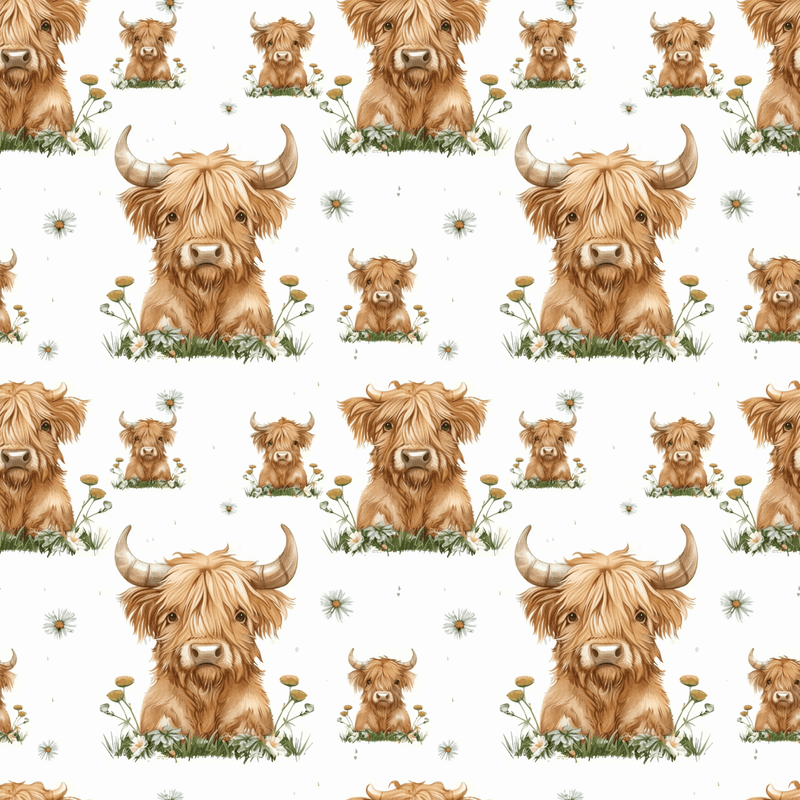 A4 Printed Sublimation Sheets - Daisy Highlander Cow