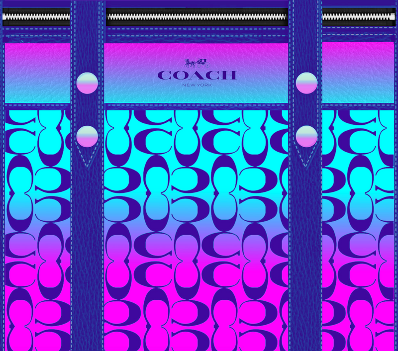 Blue Leather Coach 20oz Skinny Tumbler Printed Paper