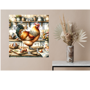 Square Clock Sublimation Print - Chickens
