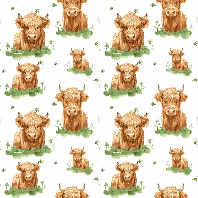 A4 Printed Sublimation Sheets - Daisy Highlander Cow