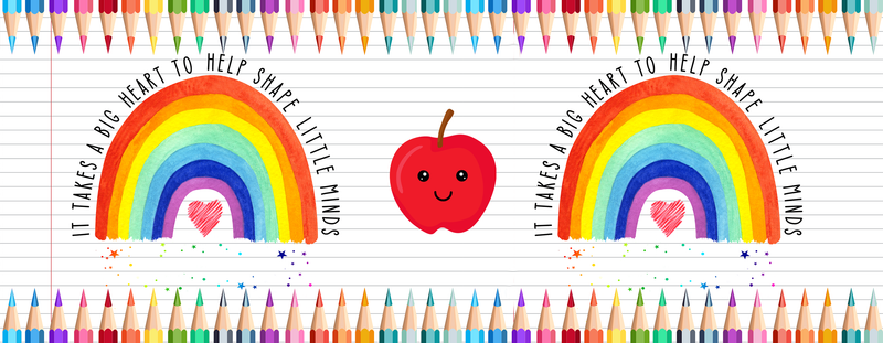 Rainbows and apple Teacher printed Sublimation Paper for 11oz mug