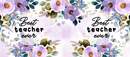 Purple Floral Teacher Printed Sublimation Paper for 11oz mug.