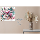 Square Clock Sublimation Print - Purple/Teal Floral
