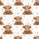 A4 Printed Sublimation Sheets - Daisy Highlander Cow