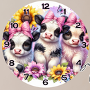 Round Clock Sublimation Print- 3 Cows