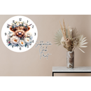Round Clock Sublimation Print - Floral Highland