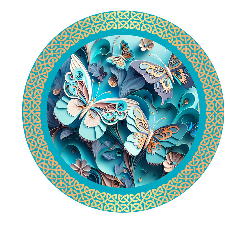 3D Blue Butterfly Wind Spinner design to fit an 8' Spinner.