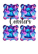 Scallop Coaster Sublimation Print - Blue