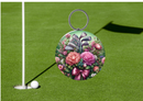 5cm Round Keyring Print floral golf ball