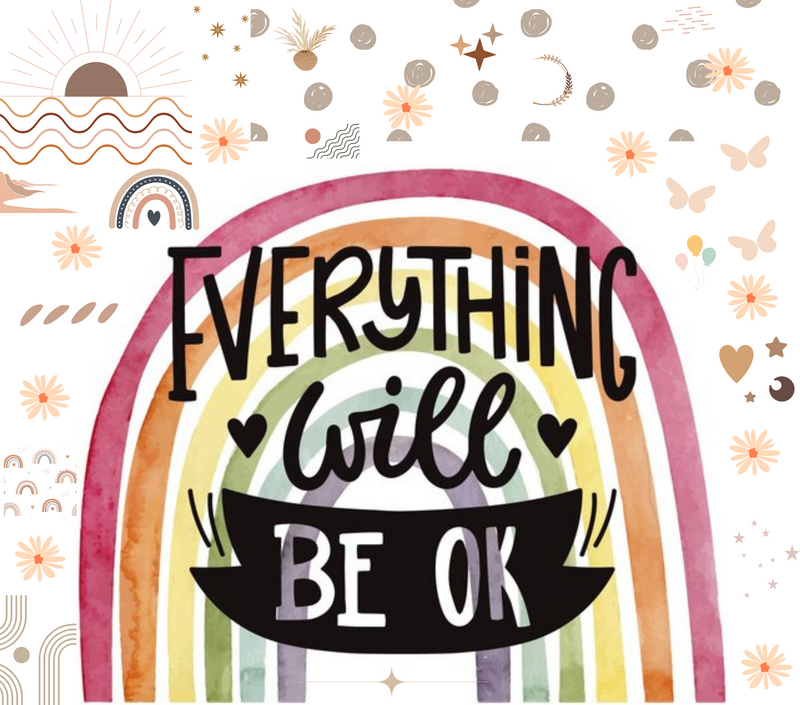 Everything will be ok 20oz Skinny Tumbler Printed Paper