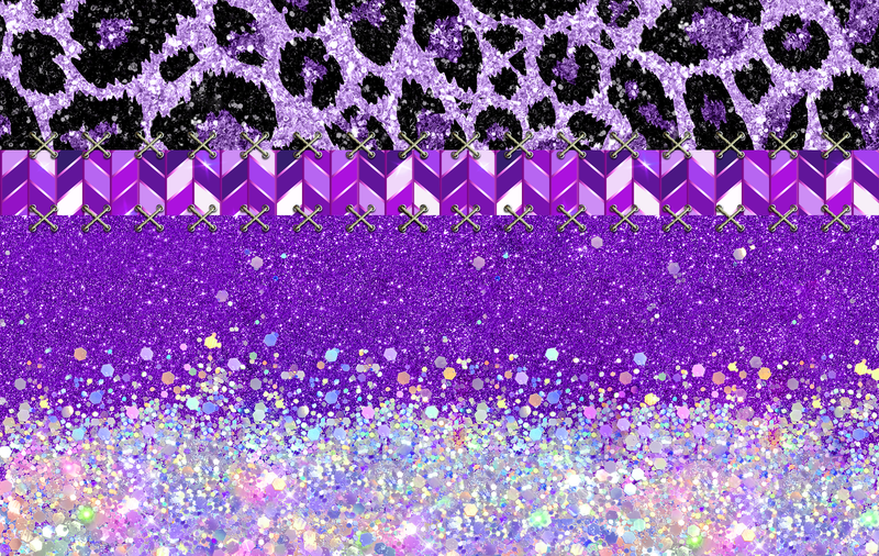 Purple Glitter Leopard 15oz Skinny Tumbler Printed Paper