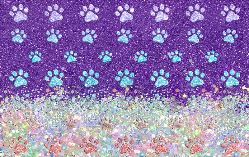 Dog Paw Glitter Purple 15oz Skinny Tumbler Printed Paper