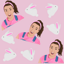 Pink Little Bunny 20oz Skinny Tumbler Printed Paper