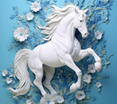 3D Rearing White Horse 20oz Skinny Tumbler Printed Paper