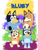 DTF Transfer Sheet - Colourful Dog Family