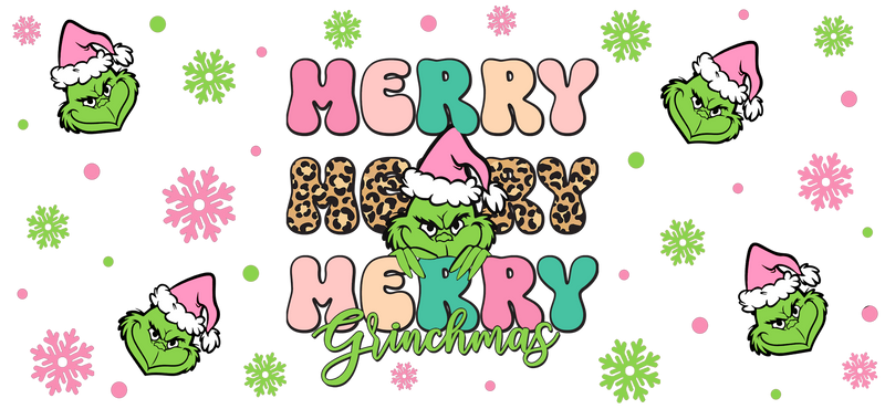 Merrry Merry Christmas  16oz Libbey Glass Can Sublimation Print