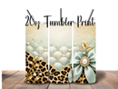 20oz Skinny Tumbler Printed Paper - Leopard Pearl