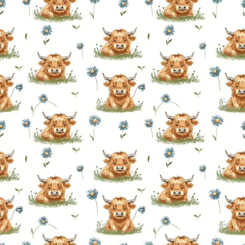 A4 Printed Sublimation Sheets - Daisy Highlander Cow