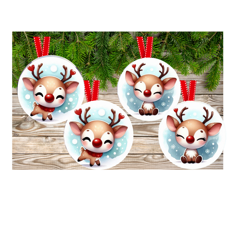 Reindeer Hanging Ornament Sublimation Prints