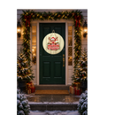 Christmas Sublimation Round Welcome Sign Print - Reindeer Merry Christmas