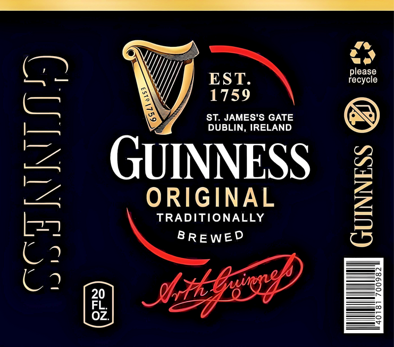 Guinness 20oz Skinny Tumbler Printed Paper