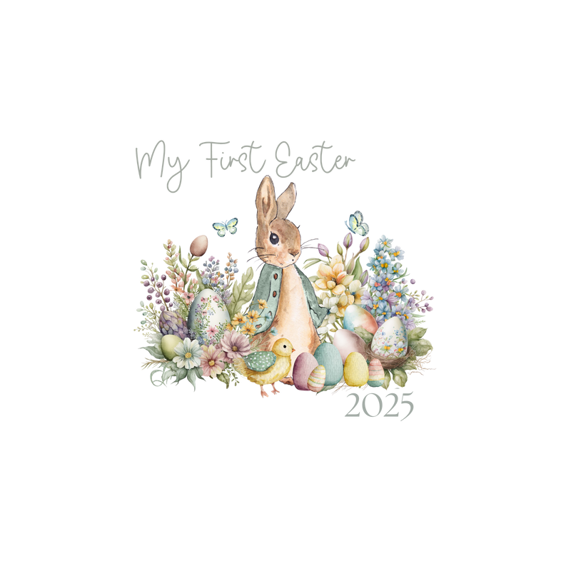 DTF Transfer Sheet - My First Easter Floral Bunny