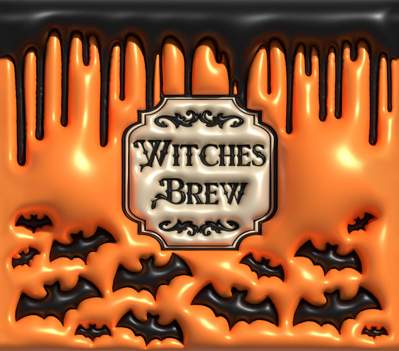 3D Puff Witches Brew 20oz Skinny Tumbler Printed Paper