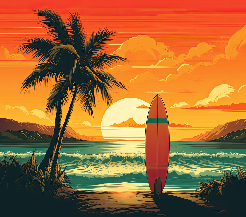 Beach Sunset 20oz Skinny Tumbler Printed Paper