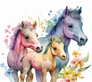 Water Colour Ponies 20oz Skinny Tumbler Printed Paper