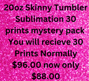 30 Prints 20oz Skinny Tumbler Mystery Pack