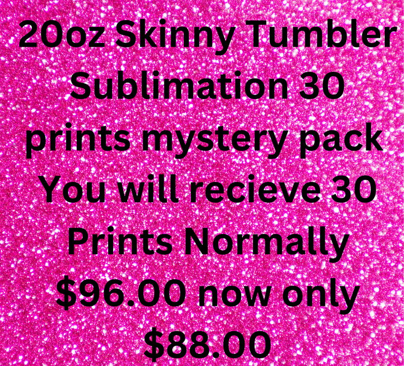 30 Prints 20oz Skinny Tumbler Mystery Pack