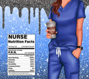 Navy Blue Nurse Nutrition Facts 20oz Skinny Tumbler Printed Paper