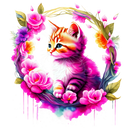 DTF Transfer Sheet - Colourful Cat