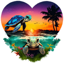 DTF Transfer Sheet - Swimming Turtle