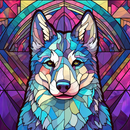 Stained Glass Husky 20oz Skinny Tumbler Printed Paper