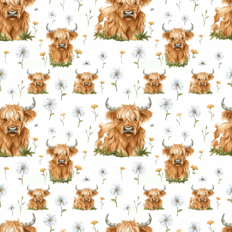 A4 Printed Sublimation Sheets - Daisy Highlander Cow