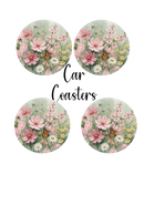 Car Coaster Sublimation Prints Floral Daisy