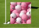 Square Clock Sublimation Print - Pink Golf Balls