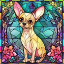 Stained Glass Chihuahua 20oz Skinny Tumbler Printed Paper