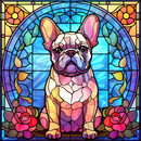 Stained Glass French Bulldog 20oz Skinny Tumbler Printed Paper