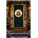 Christmas Sublimation Round Welcome Sign Print - Christmas Cute Animals