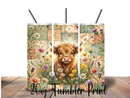 20oz Skinny Tumbler Printed Paper - Patchwork Highlander