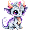 DTF Transfer Sheet Baby Purple Dragon