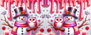 3D Pink Snowman with Owl Printed Sublimation Paper for 11oz mug.