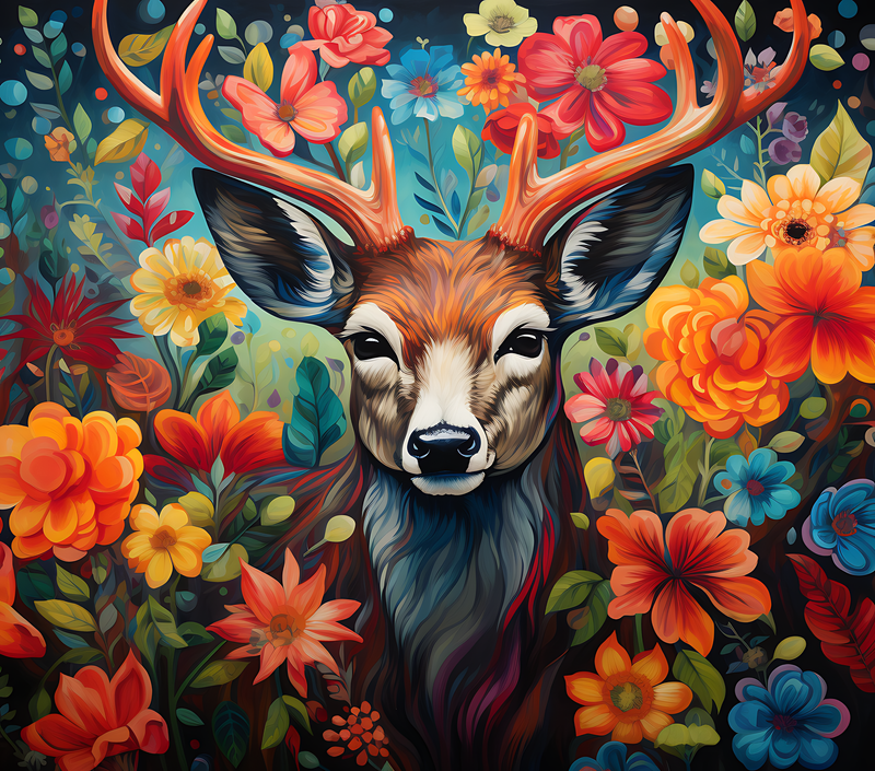 3D Bright Deer 20oz Skinny Tumbler Printed Paper