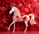 3D Red and White Horse 20oz Skinny Tumbler Printed Paper